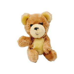 Vtg 1982 Tan Brown Dakin Hard Nose Eyes Teddy Bear Plush Stuffed Animal Toy